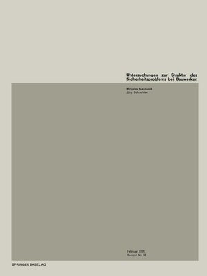 cover image of Untersuchungen zur Struktur des Sicherheitsproblems von Bauwerken